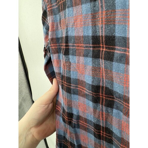 Uniqlo Button Up Shirt Women Small Purple Plaid Long Sleeve‎ Flannel Western - Picture 4 of 7